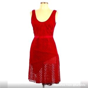 Tracy Reese Red Lace Dress 10
